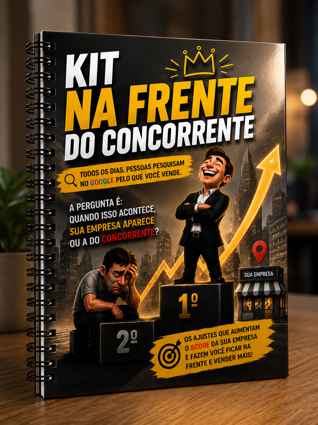 Mockup 3D do Kit Na Frente do Concorrente